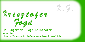 krisztofer fogd business card